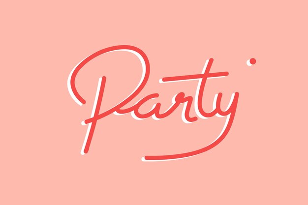 Red party handwritten design vector