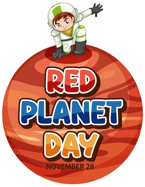 Free vector red planet day banner design