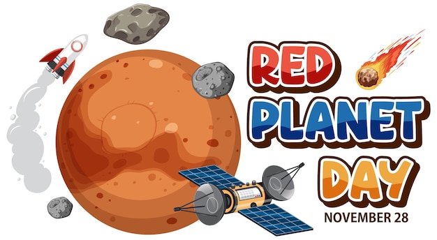 Free vector red planet day banner design