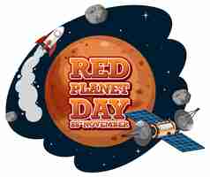 Free vector red planet day logo design