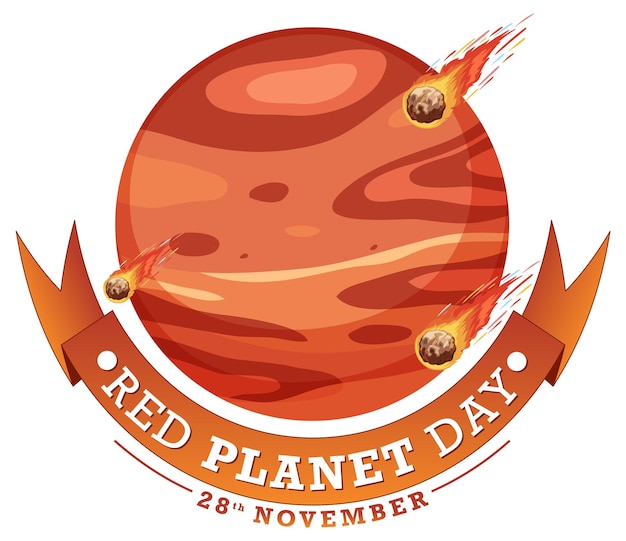 Free vector red planet day logo design