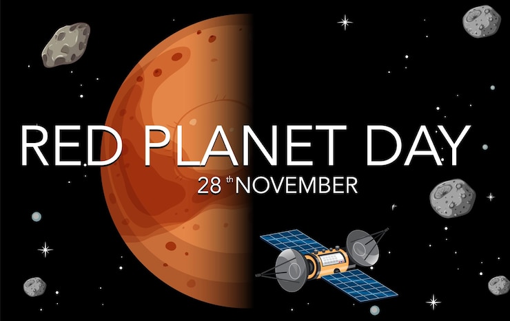 Free Vector red planet day poster template