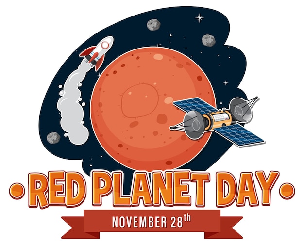 Free vector red planet day poster template