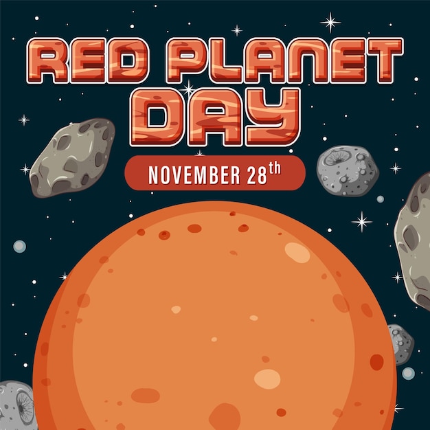 Free vector red planet day poster template