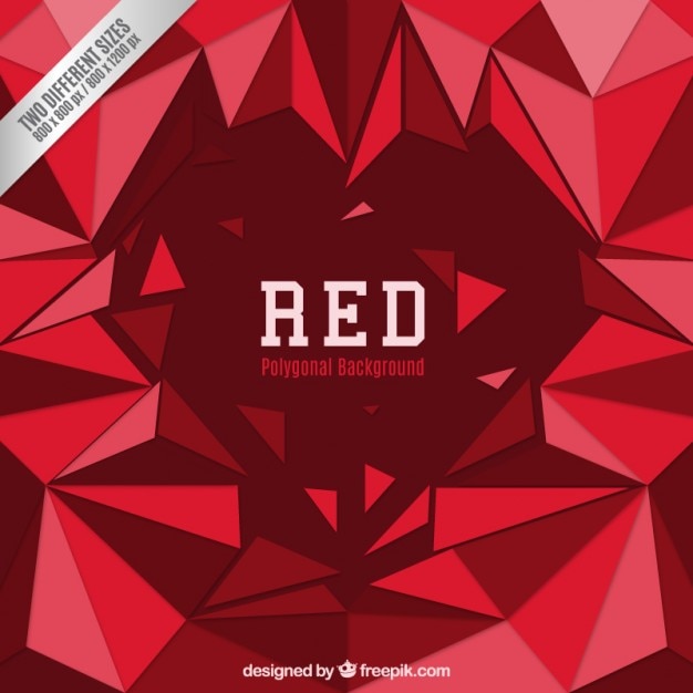 Бесплатное векторное изображение Красный фон многоугольной