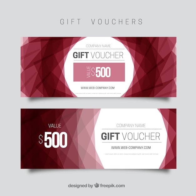Free vector red polygonal discount banners