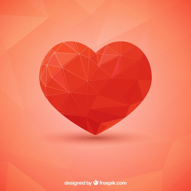 Red polygonal heart