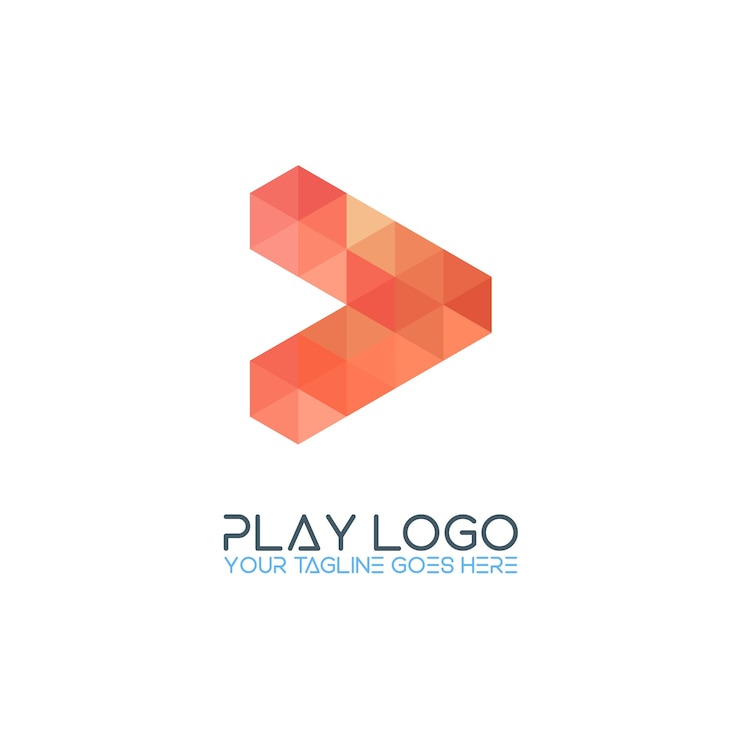 Free Vector red polygonal logo