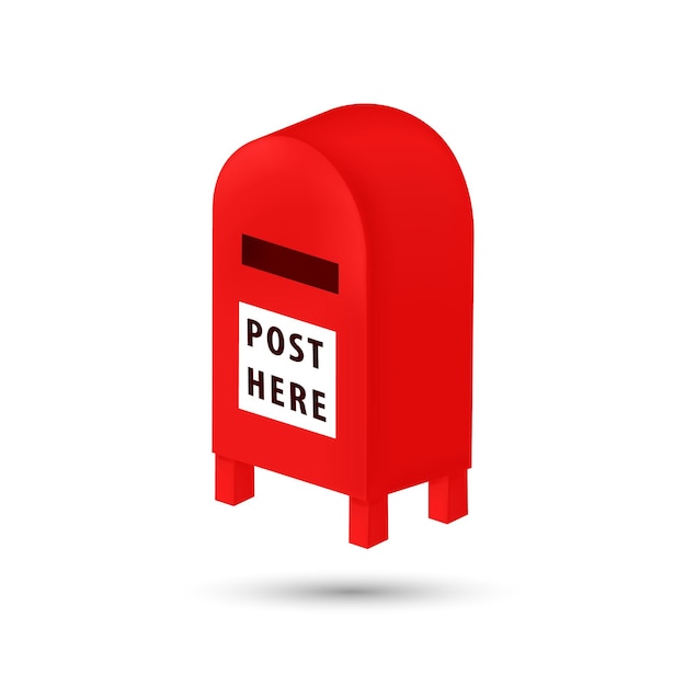 Red post box logo design template