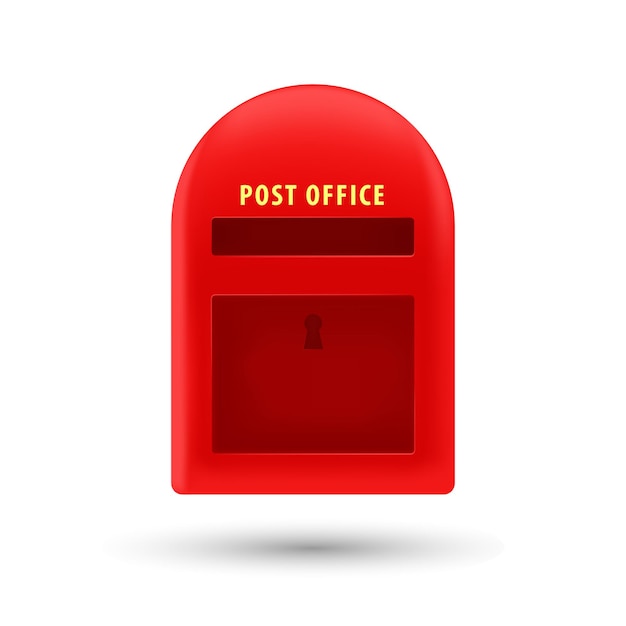 Red post box logo design template