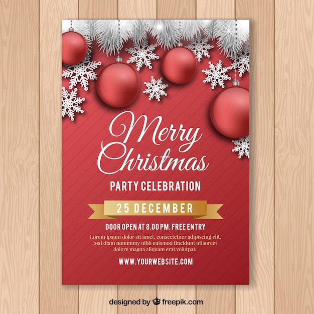 Red poster for christmas celebration