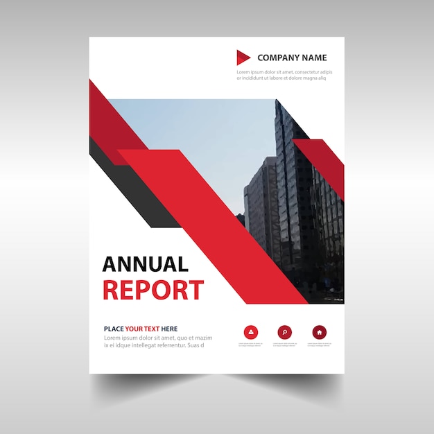 Red professional annual report template