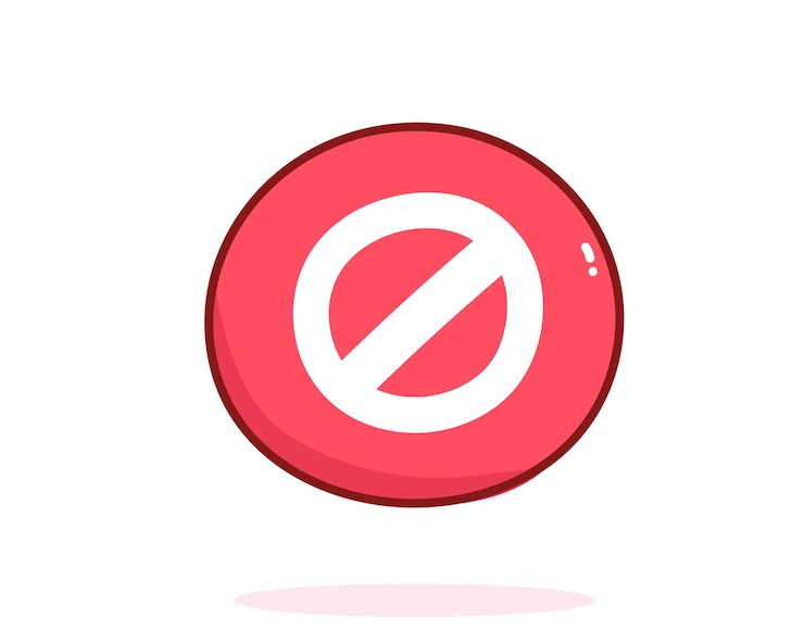 Free Vector red prohibited sign hand drawn cartoon art illustration