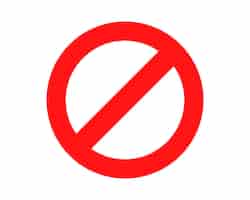 Free vector red prohibited sign no icon warning or stop symbol safety danger isolated vector illustration