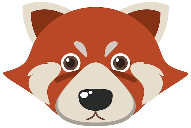 Free vector red raccoon head in flat style