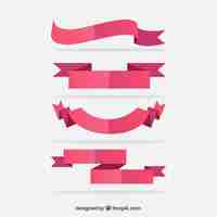 Free vector red retro ribbons