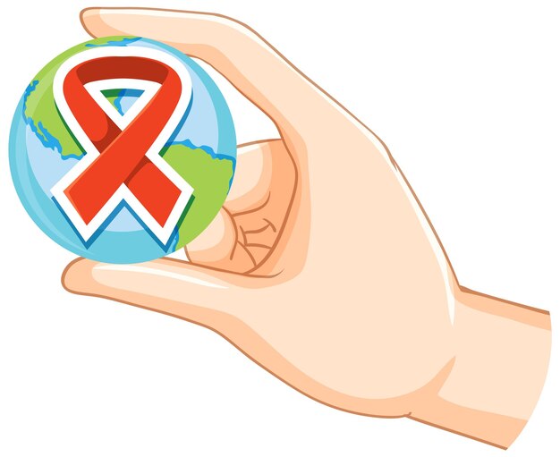 Red ribbon aids hiv symbol