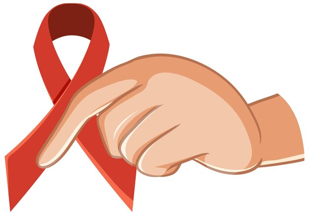 빨간 리본 에이즈 HIV 기호