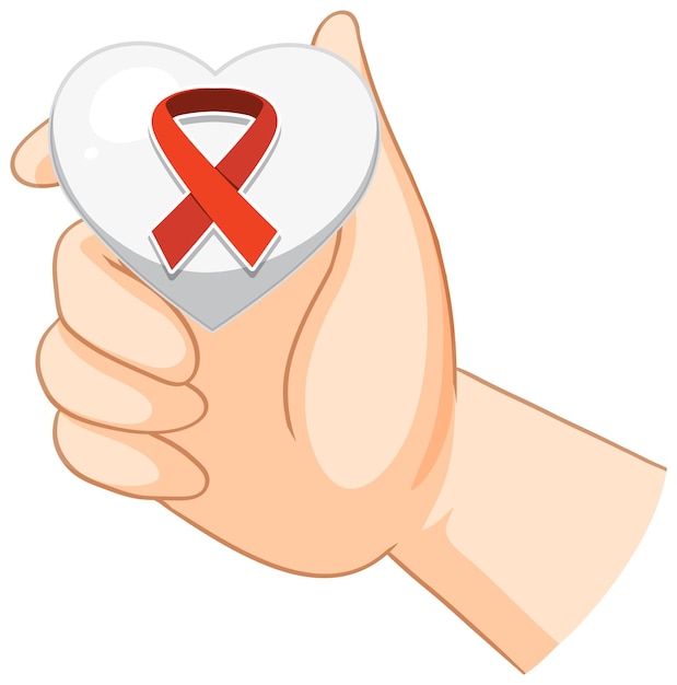 Simbolo dell'hiv dell'aids del nastro rosso