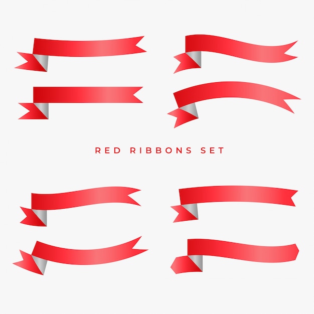 Red ribbon banners set design