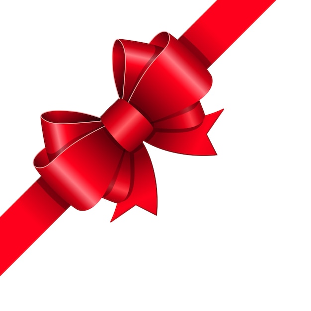 Free Vector  Elegant red ribbon and bow isolated on white