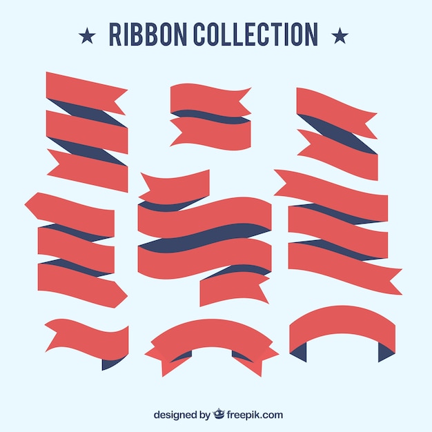 Free vector red ribbon collection