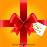 Vettore gratuito red ribbon regalo design