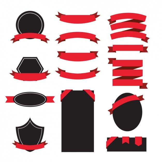 Free Vector red ribbons collection