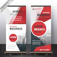 Free vector red roll up banner