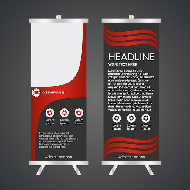 Free vector red roll up template