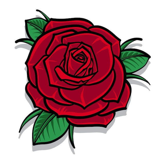 Free vector red rose flower vector logo