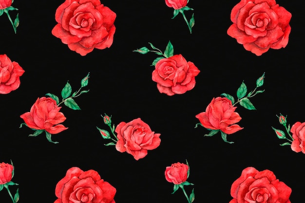 Free vector red rose pattern background