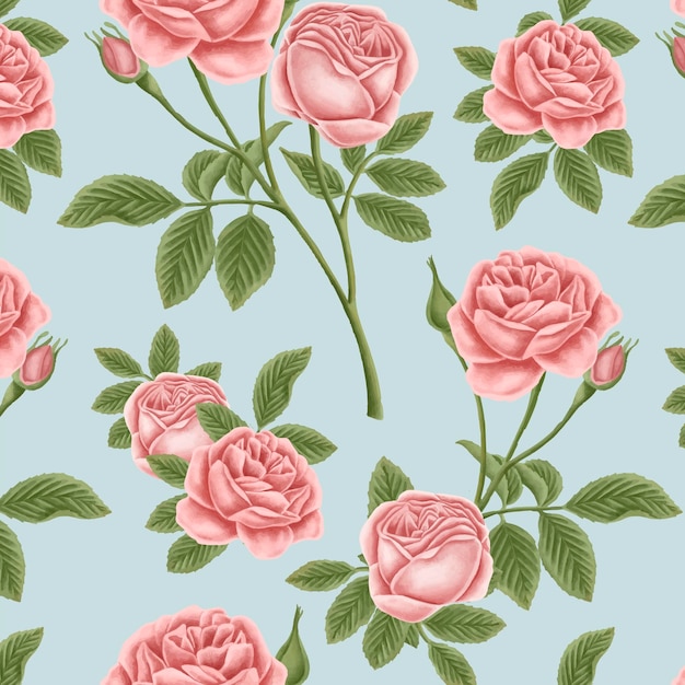 Free vector red rose patterned background