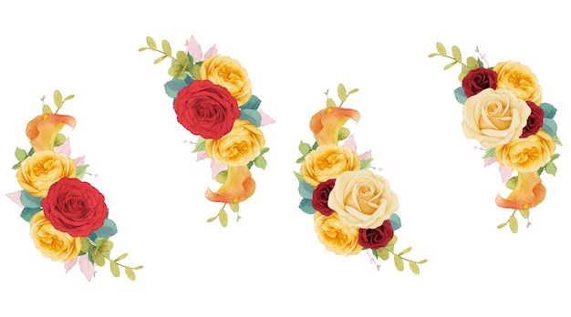 Free vector red roses flowers wreath