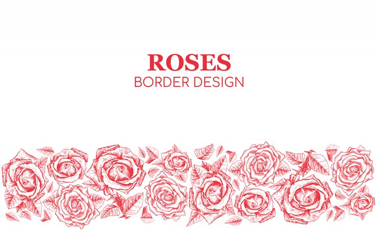 Free Vector red roses seamless border design