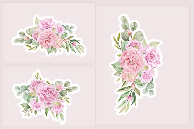 Red roses sticker arrangement design