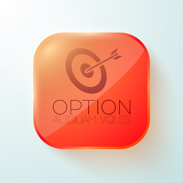 red rounded square button with target