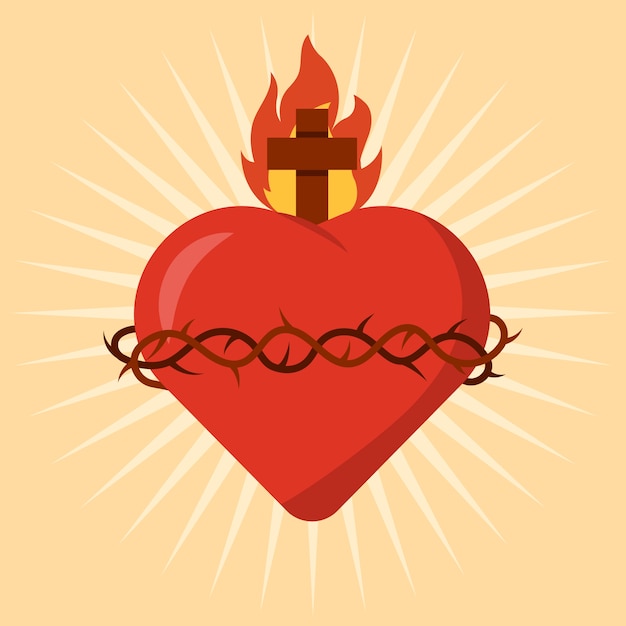 Free vector red sacred heart concept