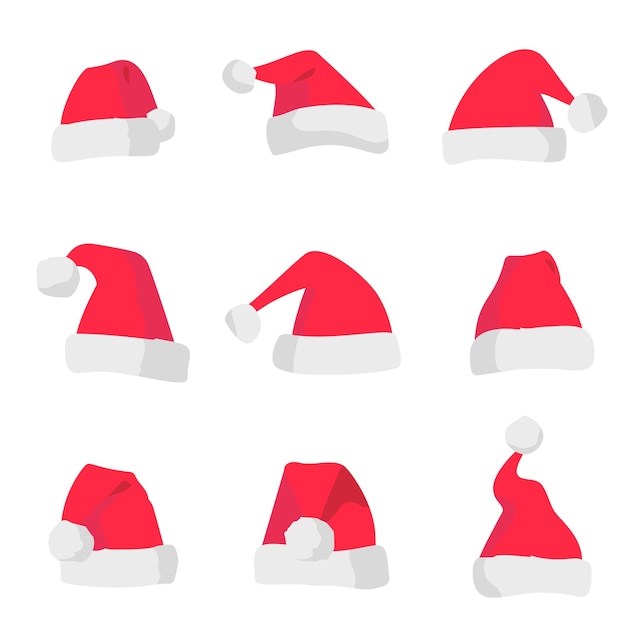 白い背景に分離された赤いサンタクロースの帽子クリスマス休暇のシンボル
