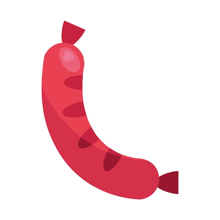 無料Vector 赤いソーセージ イラスト
