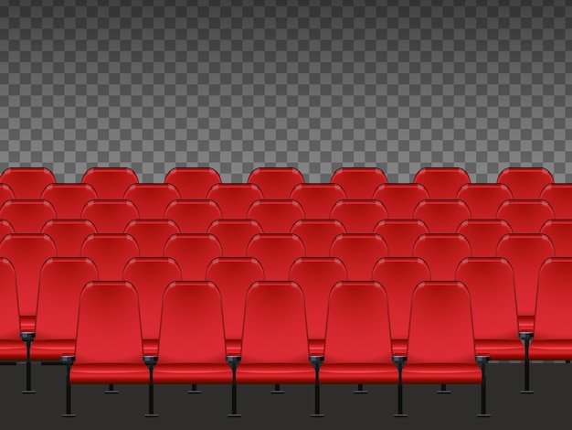 Красные сиденья в кино изолированы