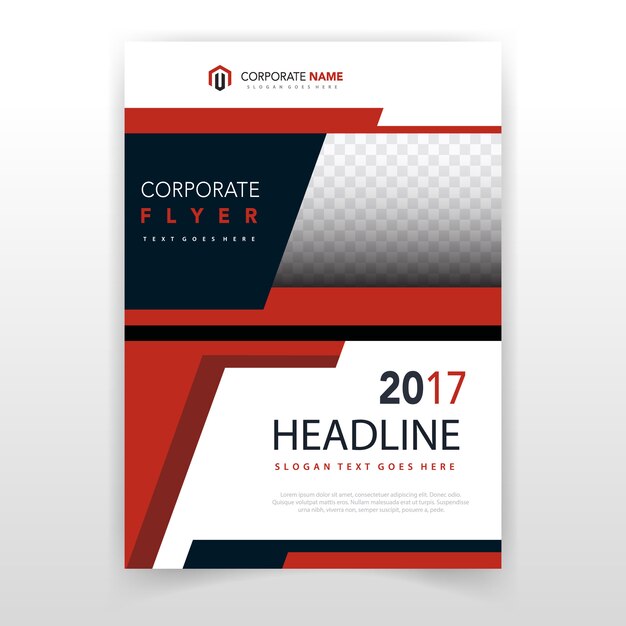 red shape brochure cover template