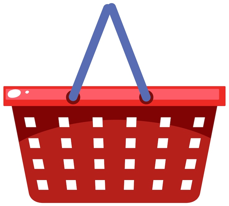 Free Vector red shopping basket illustration