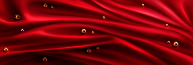 Red silk fabric background satin cloth texture