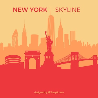 ニューヨーク​の​赤い​スカイライン