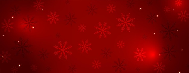 Red snowflakes pattern shiny royal banner design