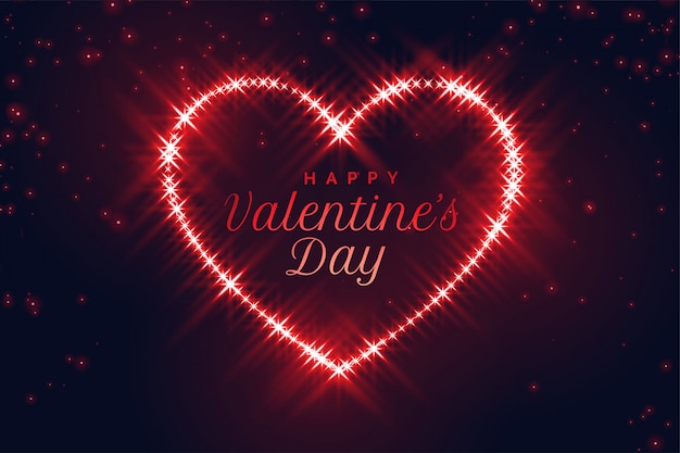 Free vector red sparkling heart for valentines day