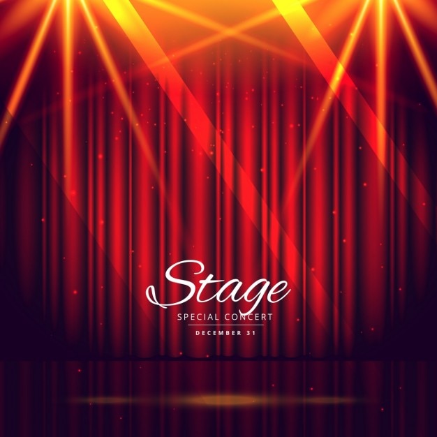 Free vector red stage background with closed curtains