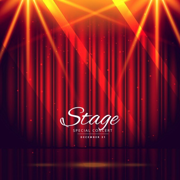 Free Vector red stage background with closed curtains