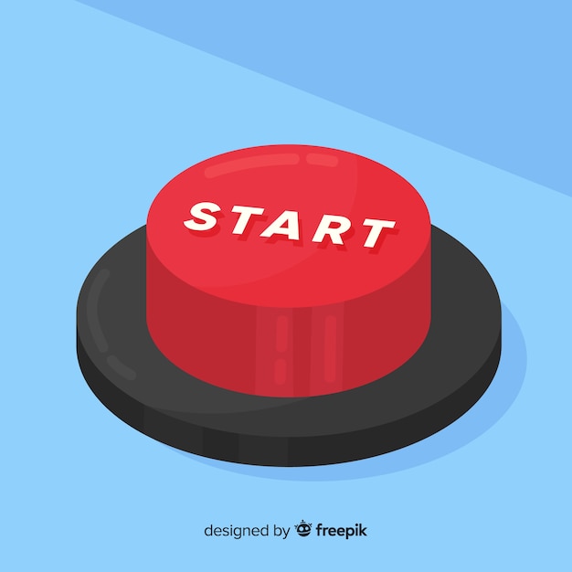 Free vector red start button concept